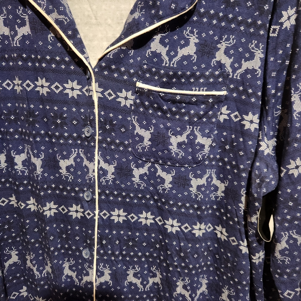 Torrid Sleep 1X Blue Fair Isle Night Shirt Dress Deer Print Sleepgown NEW - Picture 13 of 13